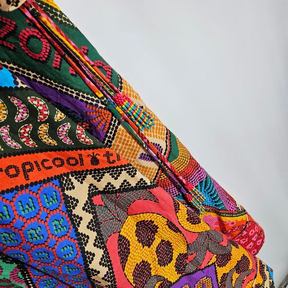 Farm Rio Dotted Patchwork Midi Dress Multicolor Printed A-Line Boho NWT Size M - Picture 8 of 10